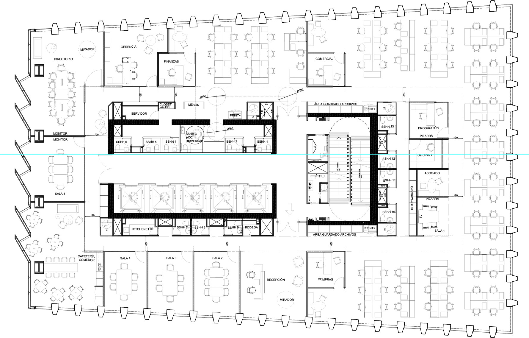 Plano de la oficina en Chile